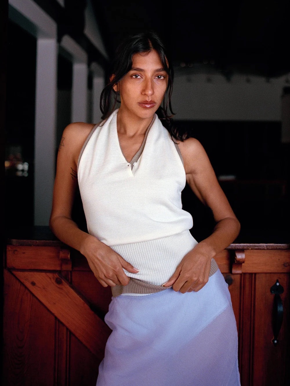 BNWOT Geel Knit Halter Tank in Ivory - Picture 2 of 4